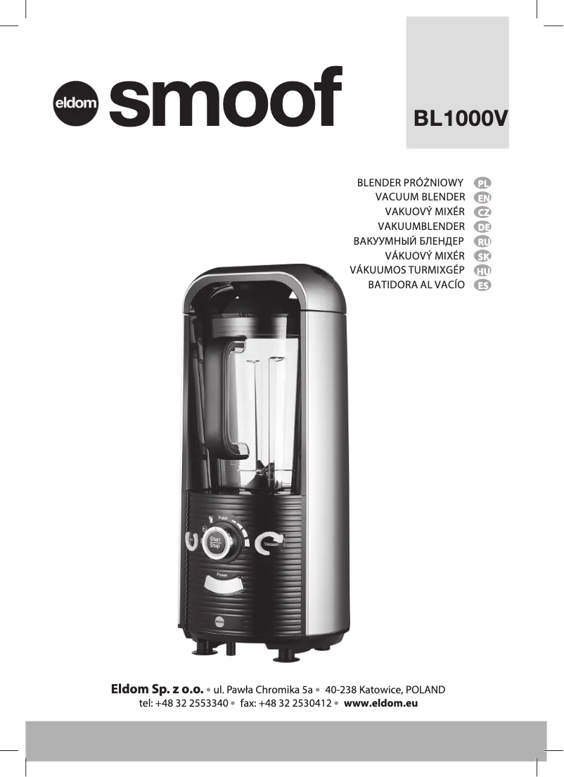 Page n°1 - Manuel utilisateur Eldom Smoof BL1000V