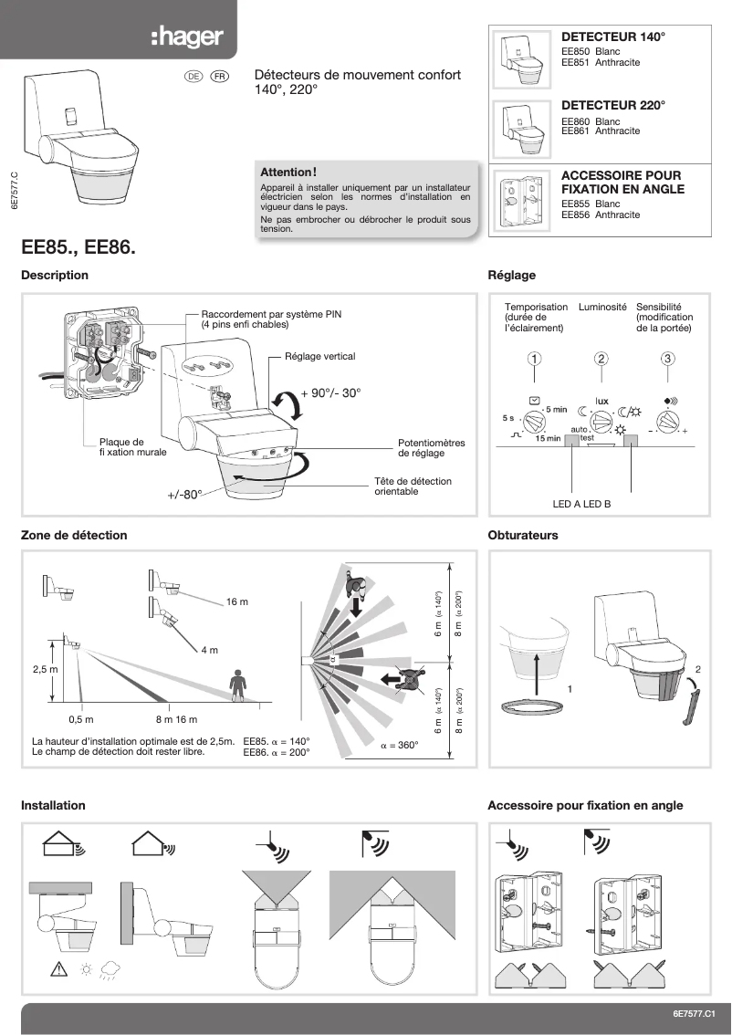 Image de la première page du manuel de l'appareil EE851