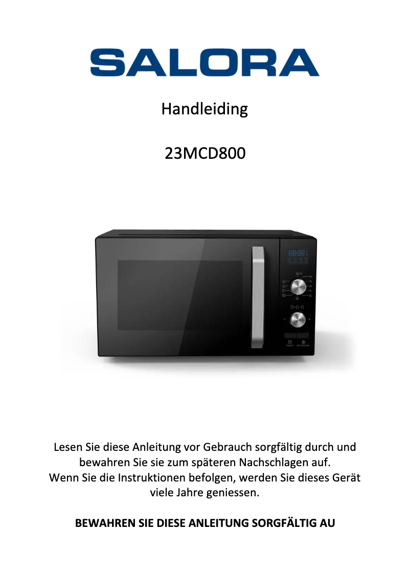 Page 1 de la notice Manuel utilisateur Salora 23MCD800