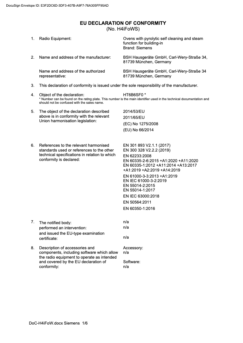 Page 1 de la notice Manuel utilisateur Siemens HR876GDB6S