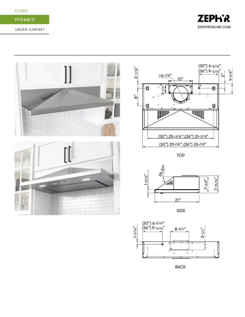 Page n°1 - Fiche technique Zephyr Pyramid ZPY-E36BS