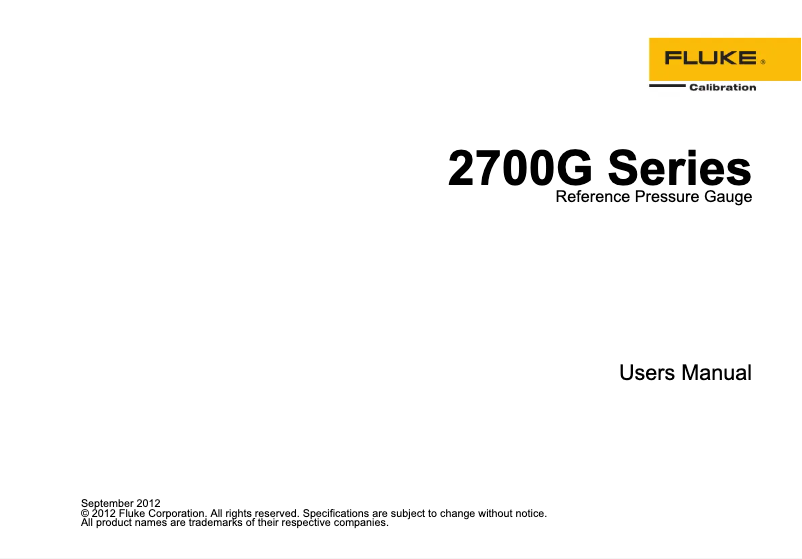 Page n°1 - Manuel utilisateur Fluke P5510