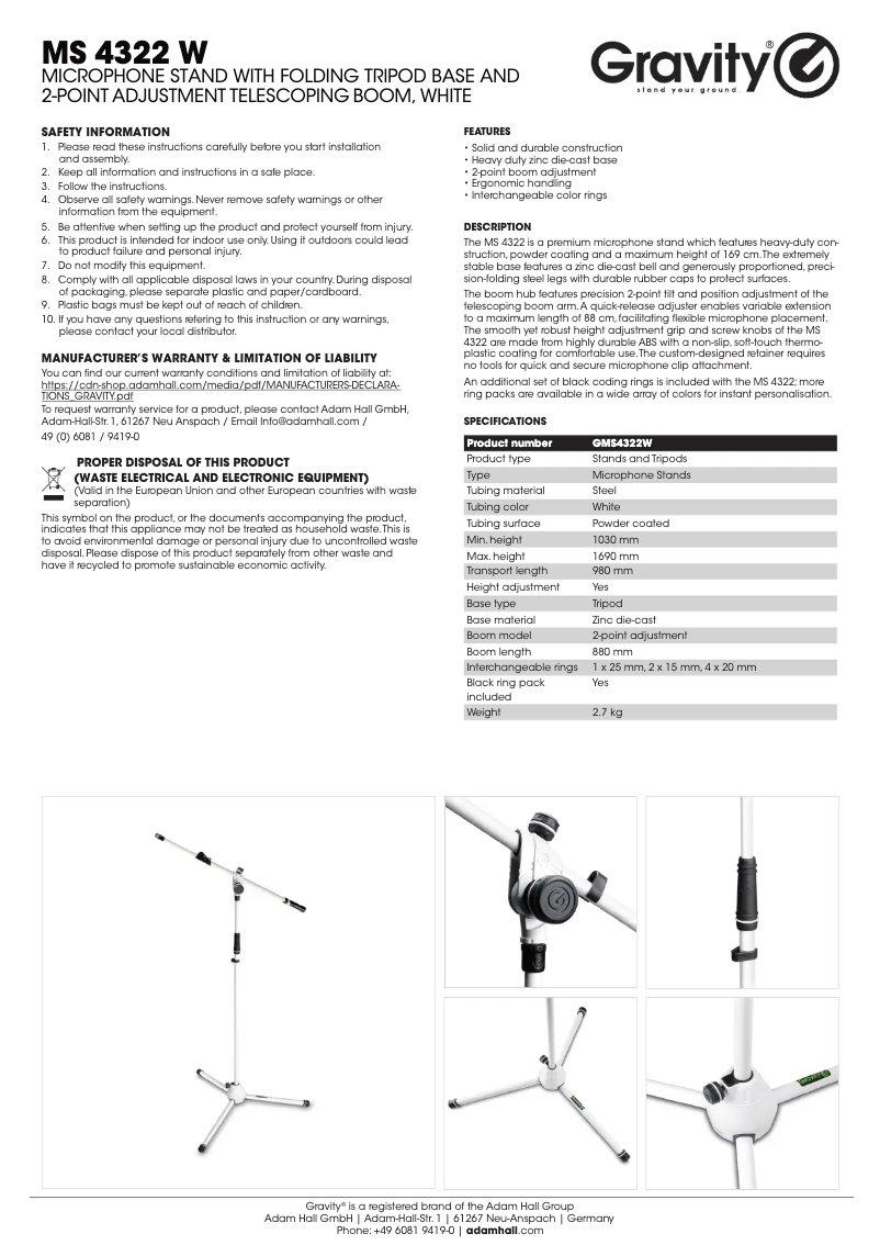 Image de la première page du manuel de l'appareil MS 4322 W