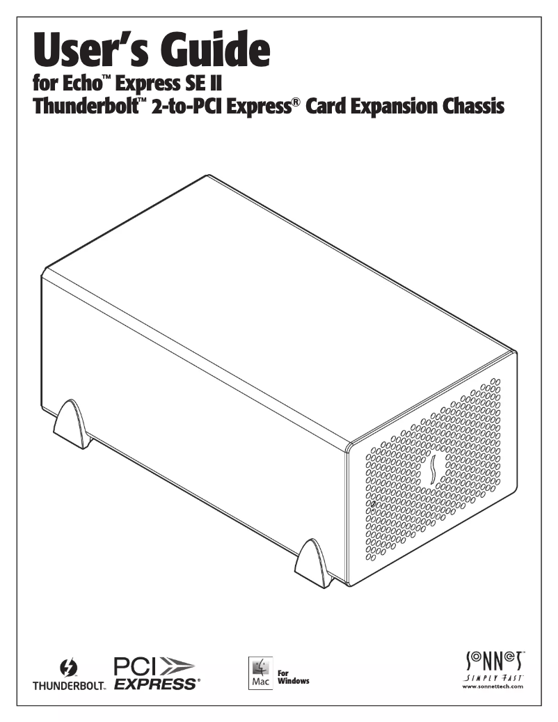 Page 1 de la notice Manuel utilisateur Sonnet Echo Express SE II