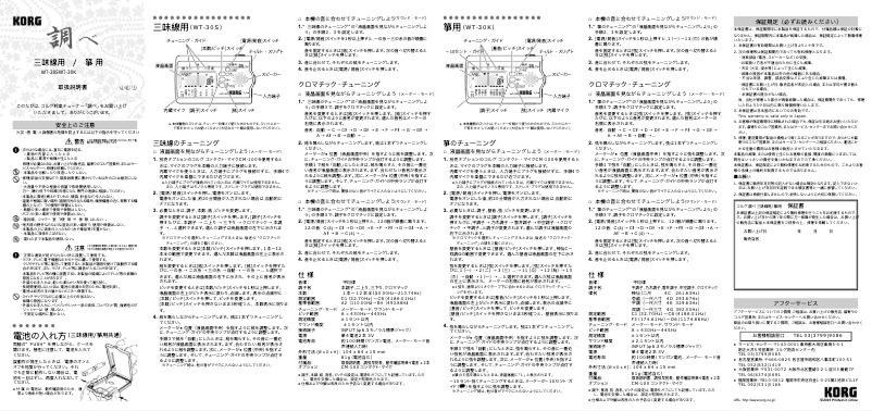 Page n°1 - Manuel utilisateur Korg WT-30K