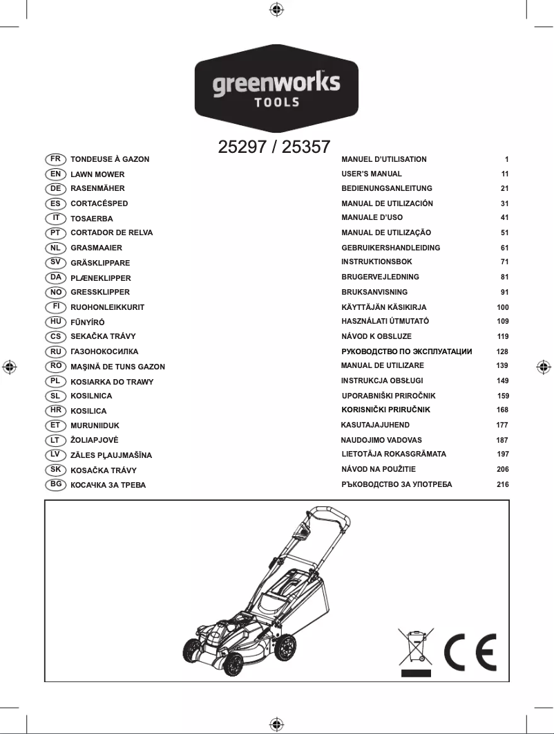 Página 1 del manual Manual de usuario Greenworks G40LM45