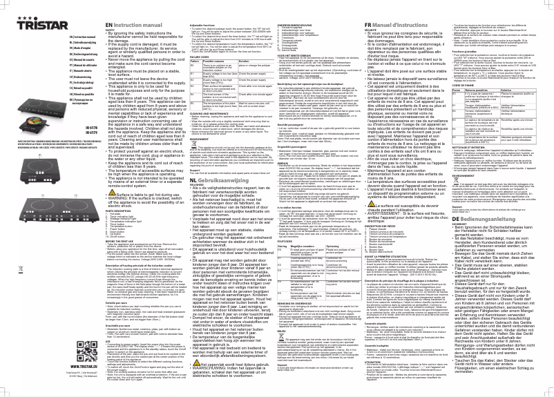 Page 1 de la notice Manuel utilisateur TriStar IK-6179