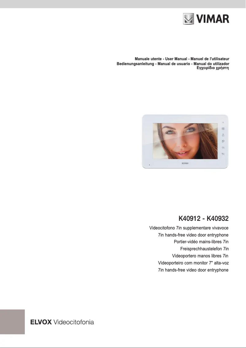 Image de la première page du manuel de l'appareil ELVOX K40912