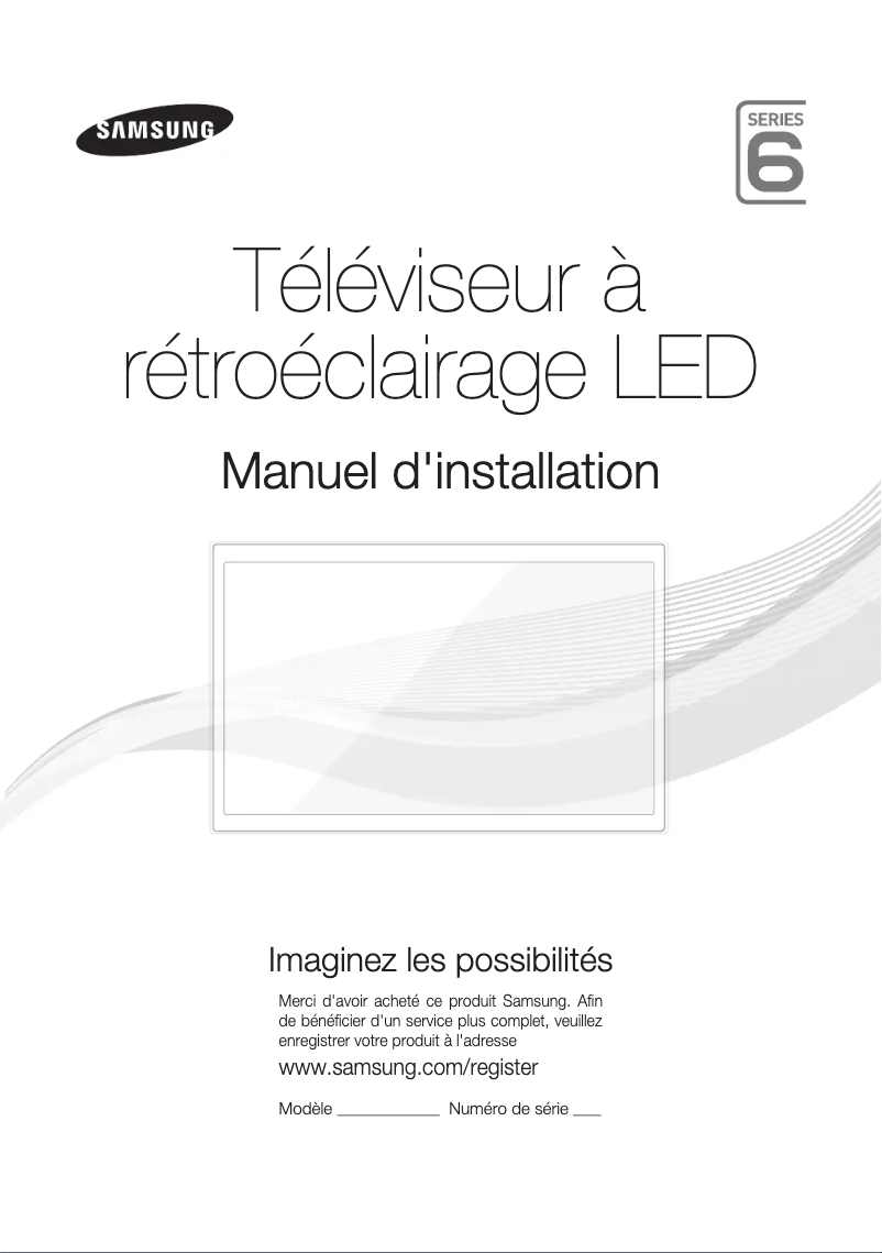 Page 1 de la notice Guide d'installation Samsung HG28EC690AB