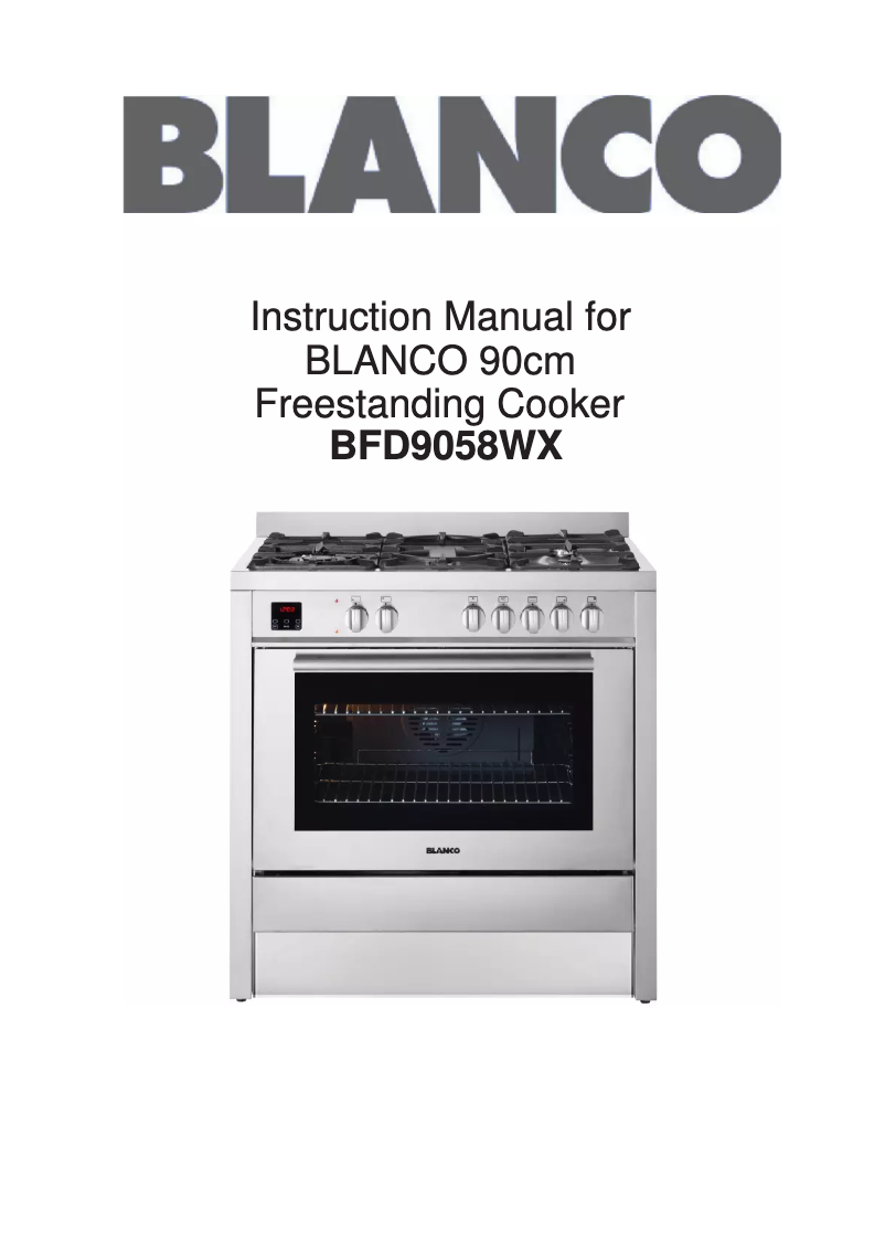 Page n°1 - Mode d'emploi BLANCO BFD9058WX