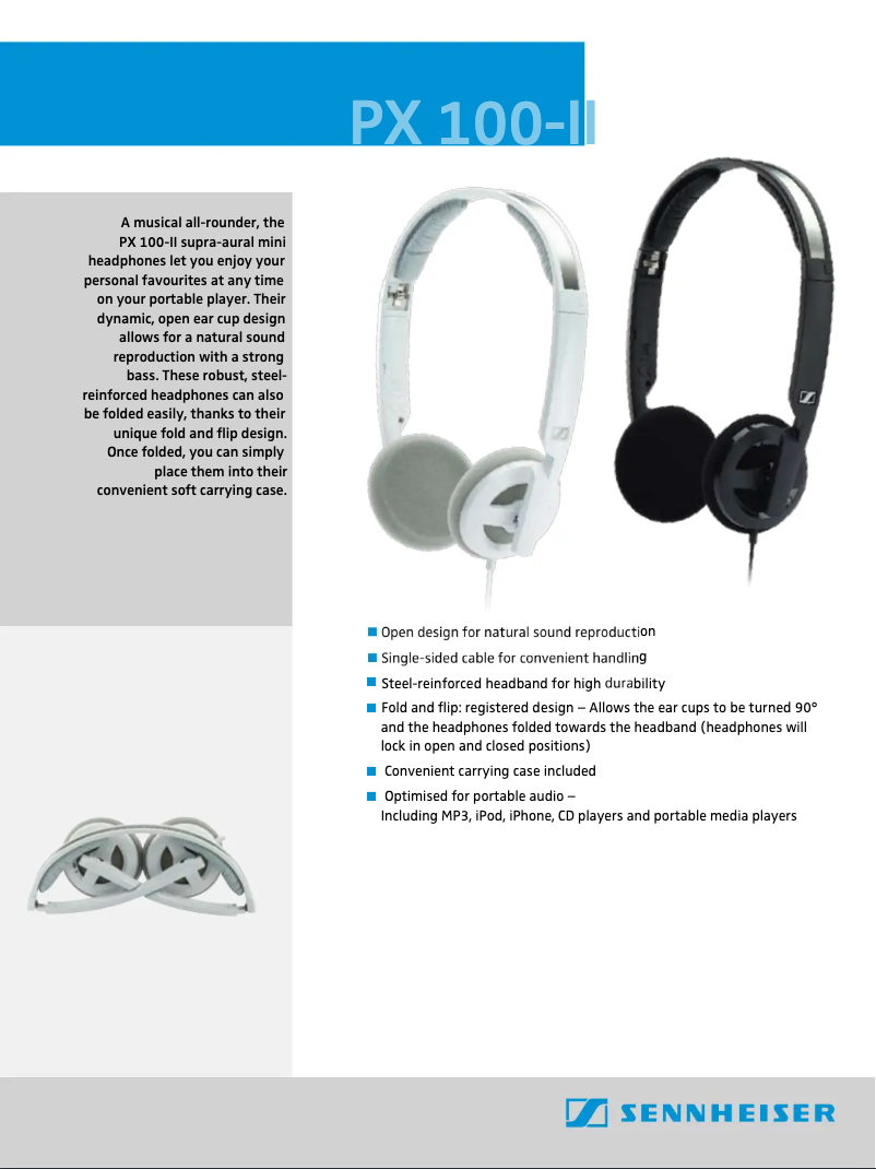 Page n°1 - Manuel utilisateur Sennheiser PX 100-II