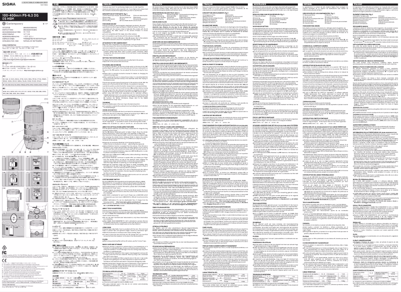 Image de la première page du manuel de l'appareil 100-400mm F5-6.3 DG OS HSM