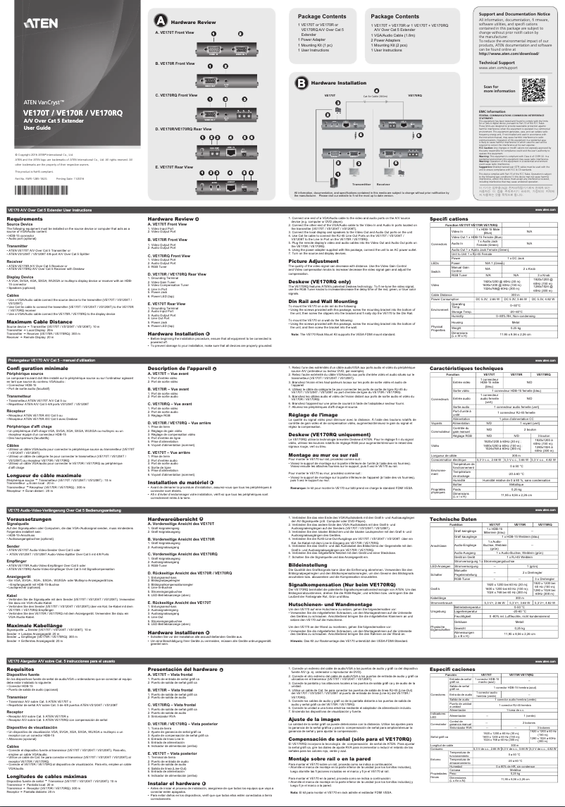 Image de la première page du manuel de l'appareil VE170RQ
