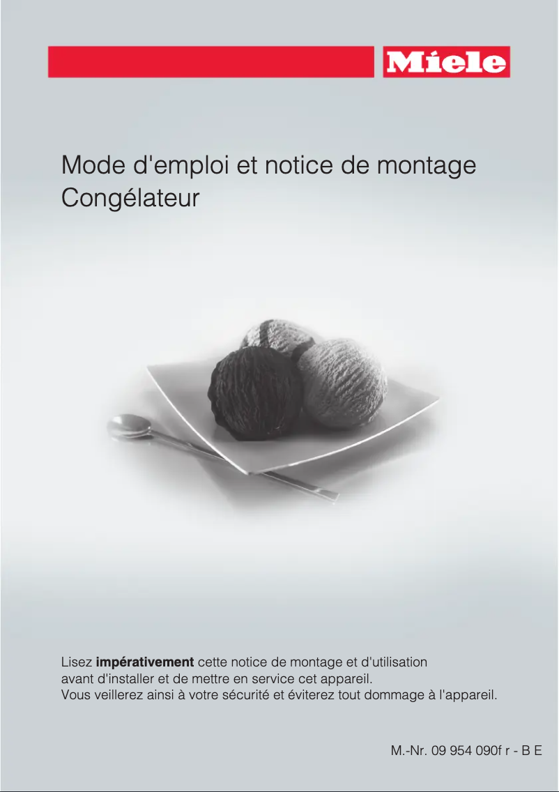 Page 1 de la notice Manuel utilisateur Miele F 1472 Vi