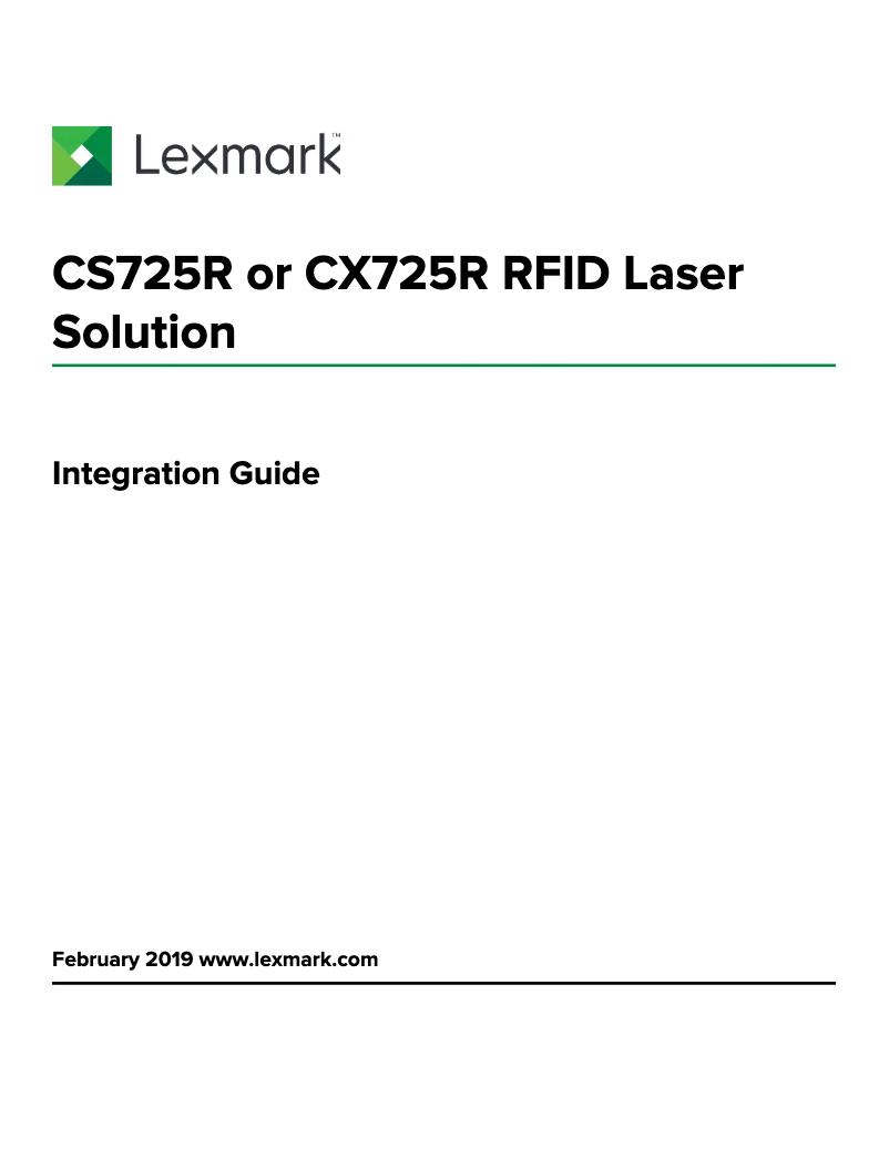 Page 1 de la notice Manuel utilisateur Lexmark RFID Laser Printing