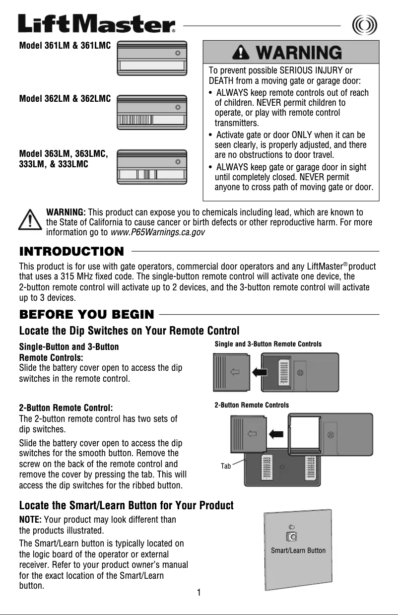 Image de la première page du manuel de l'appareil 362LMC
