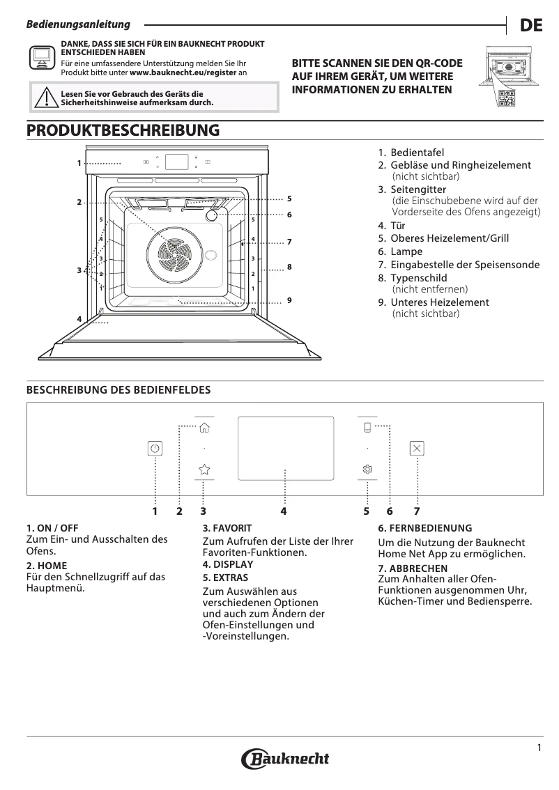 Page n°1 - Instructions de sécurité Bauknecht BIK9 PP8TS2 PT CH