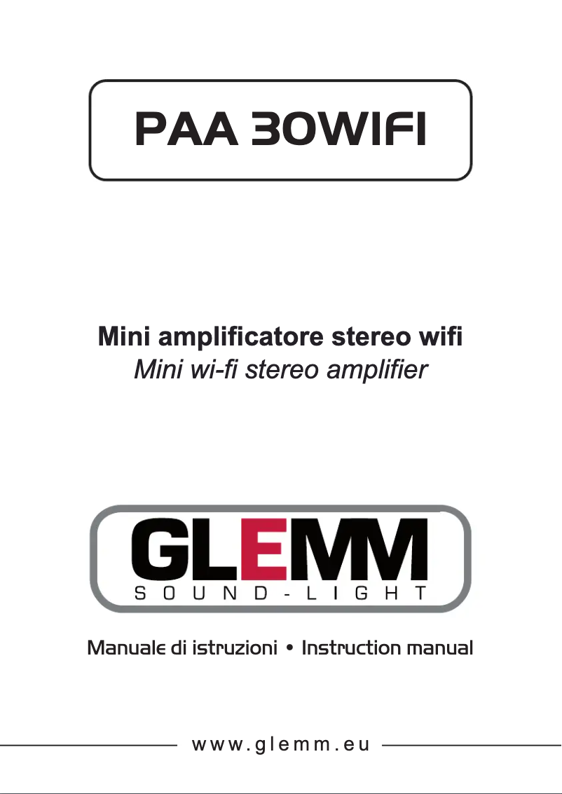 Page 1 de la notice Manuel utilisateur Glemm PAA 30WIFI