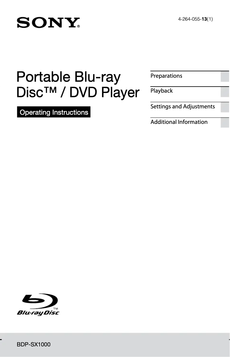 Página 1 del manual Manual de usuario Sony BDP-SX1000