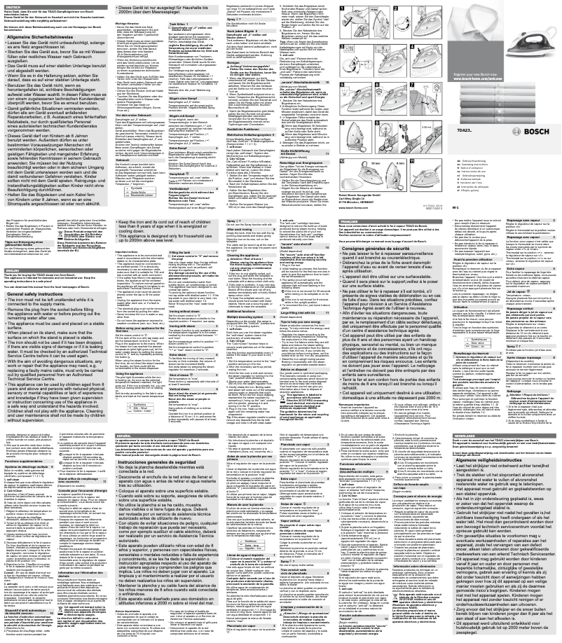 Page 1 de la notice Manuel utilisateur Bosch QuickFilling TDA2360