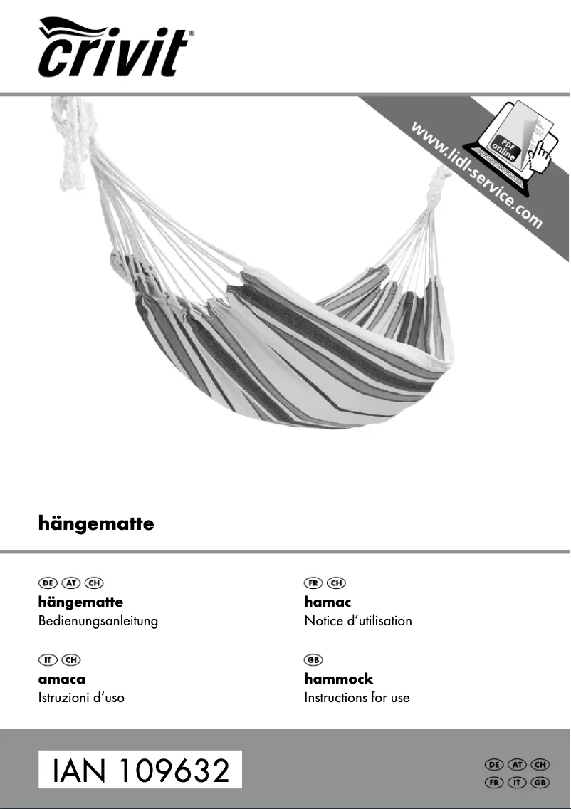 Page 1 de la notice Manuel utilisateur Crivit IAN 109632