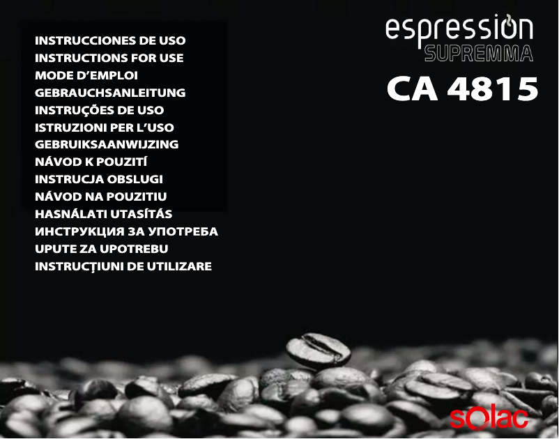 Image de la première page du manuel de l'appareil Espression Supremma CA 4815