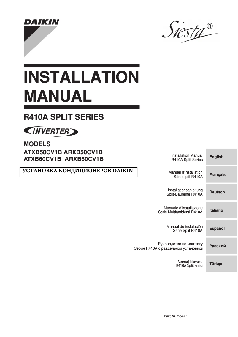 Page n°1 - Manuel utilisateur Daikin ARXB60C