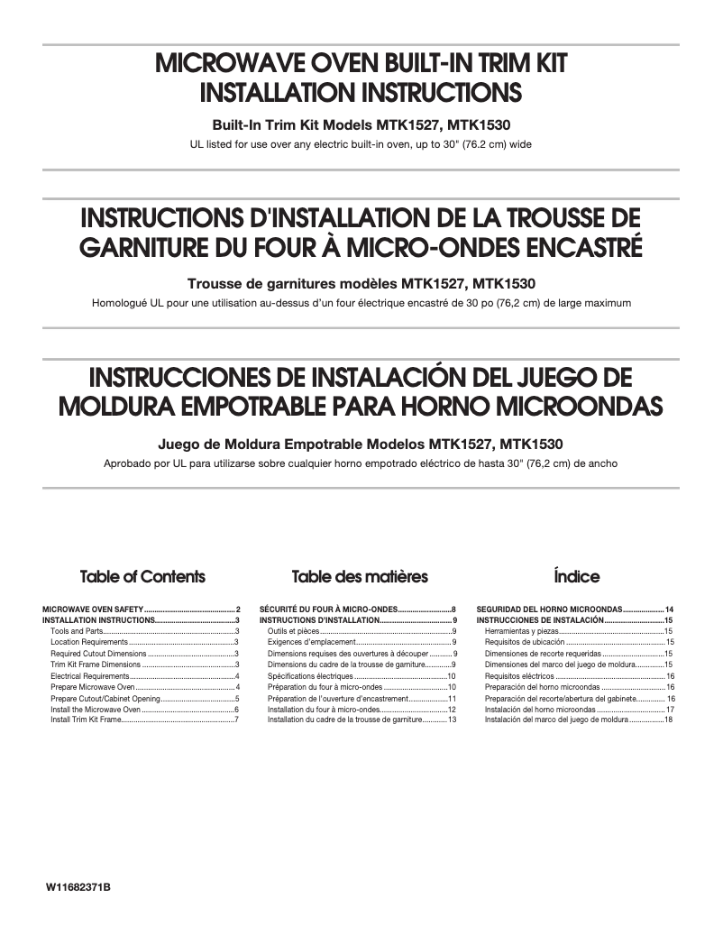 Page n°1 - Guide d'installation KitchenAid KMCS522RPS