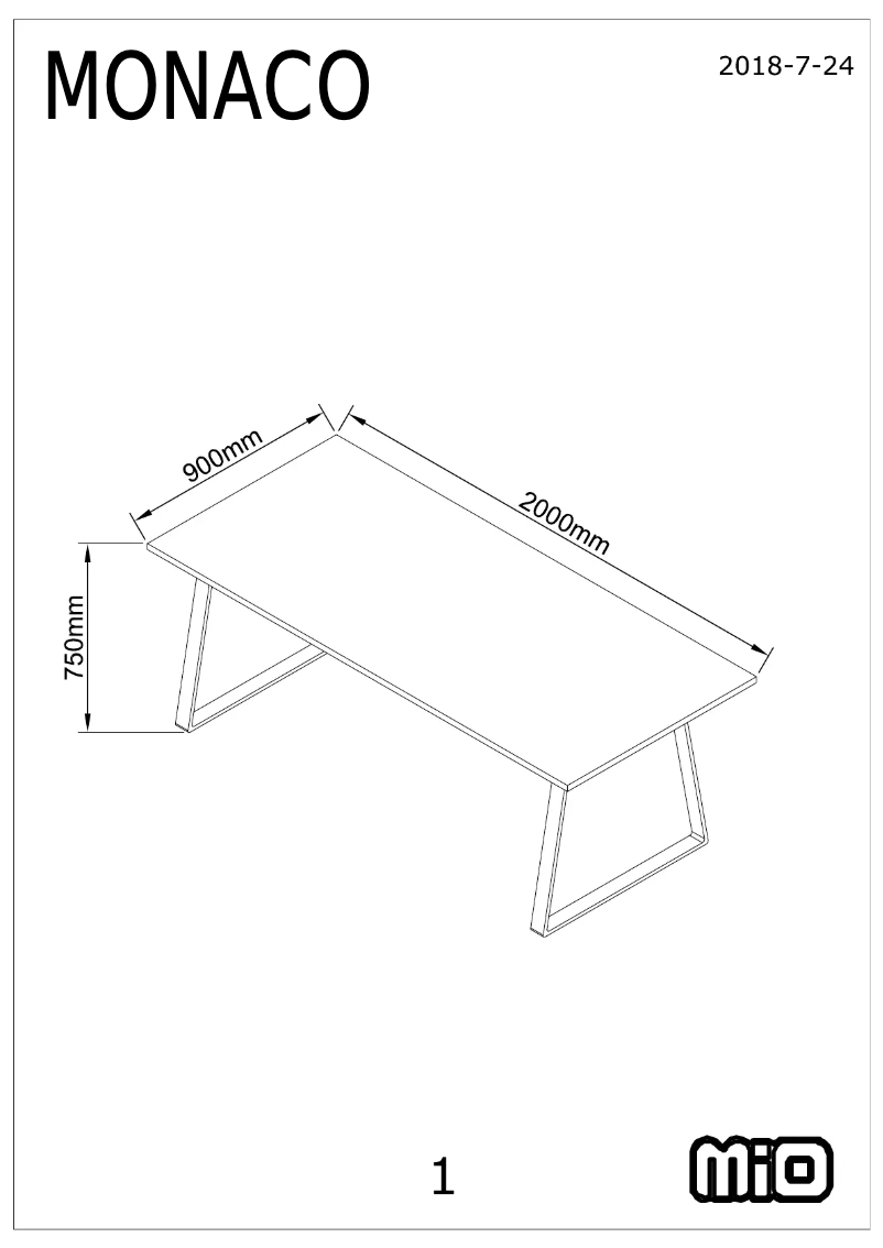 Page 1 de la notice Manuel utilisateur Mio Monaco