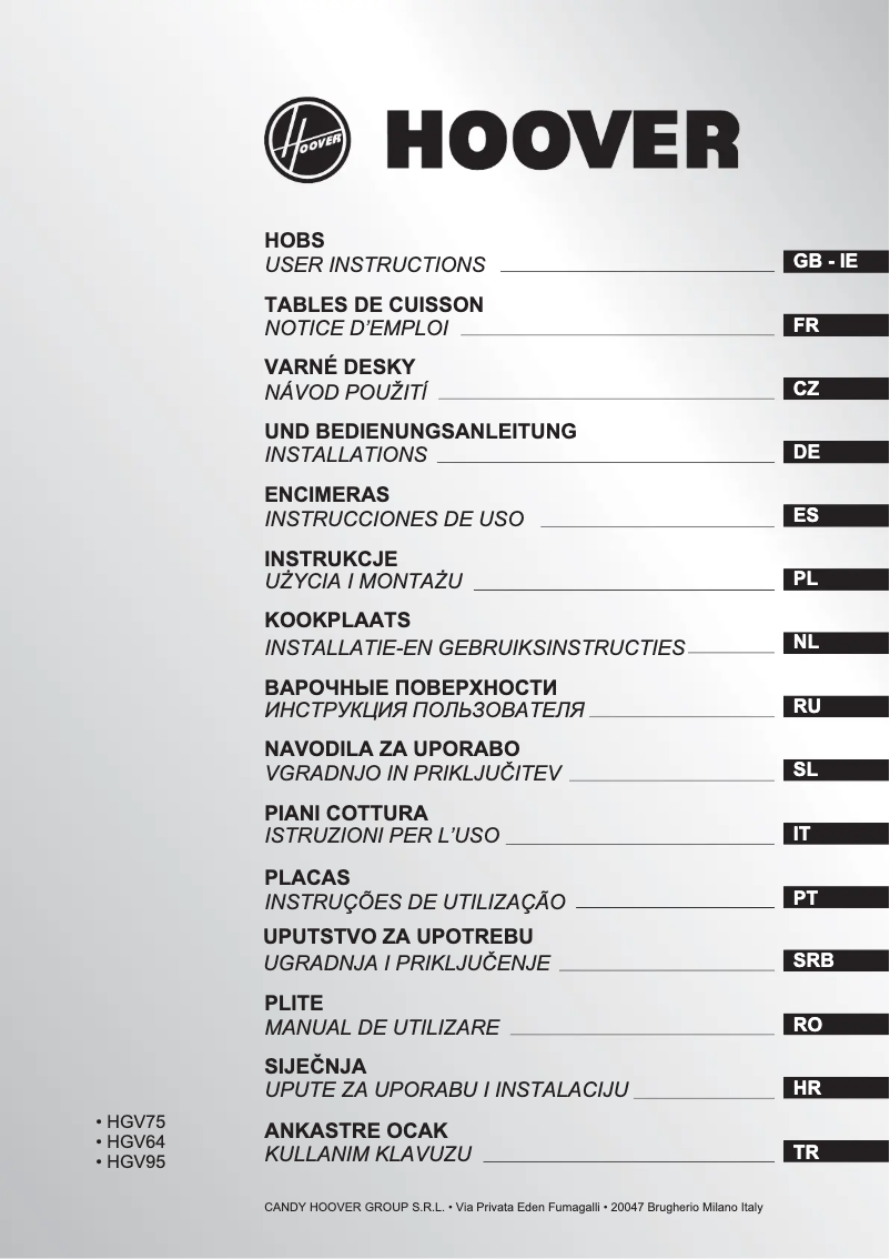 Página 1 del manual Manual de usuario Hoover HGV95SWCG B