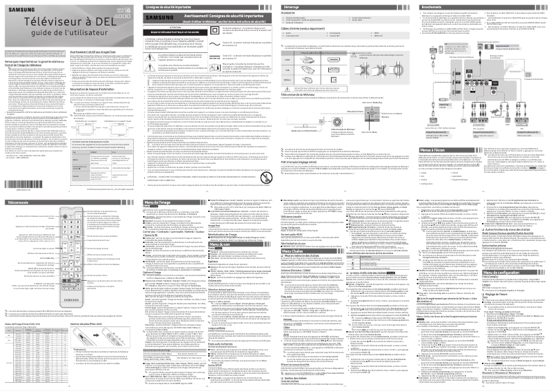 Page 1 de la notice Manuel utilisateur Samsung UN28H4000BF