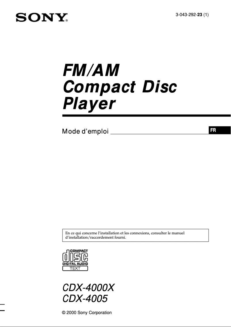 Página 1 del manual Manual de usuario Sony CDX-4005