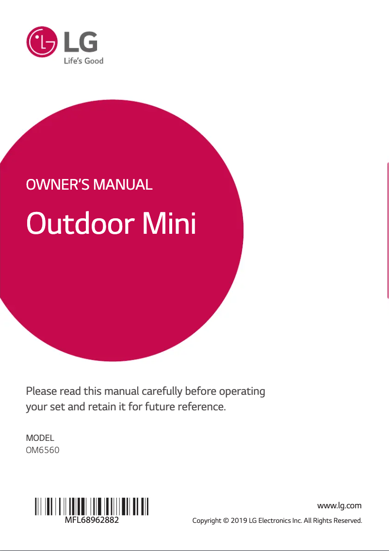 Page 1 de la notice Manuel utilisateur LG OM6560