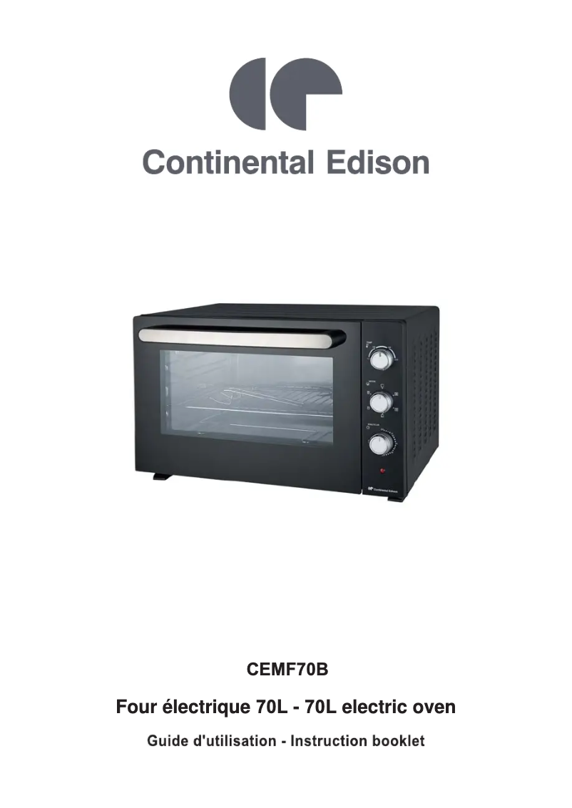 Page n°1 - Manuel utilisateur Continental Edison CEMF70B