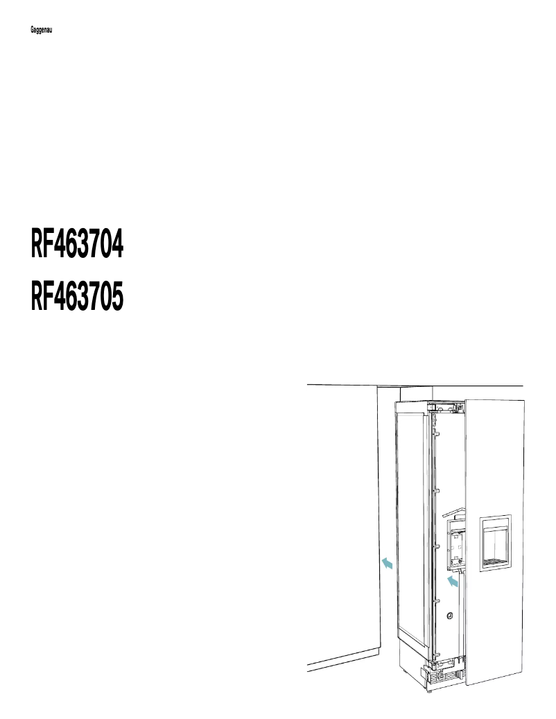 Image de la première page du manuel de l'appareil RF463705