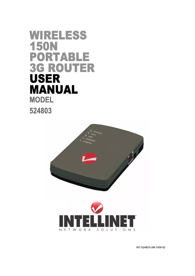 Page n°1 - Manuel utilisateur Intellinet 524803