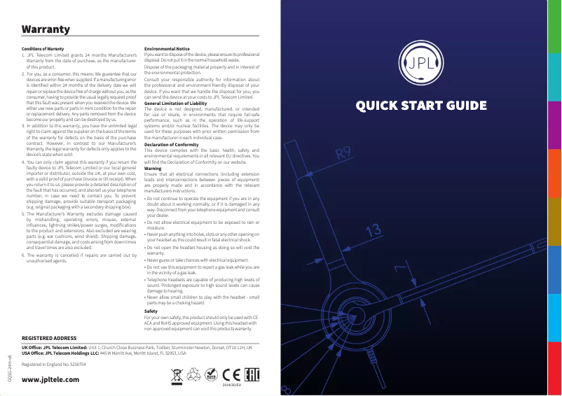 Page 1 de la notice Manuel utilisateur JPL Commander-PM V2