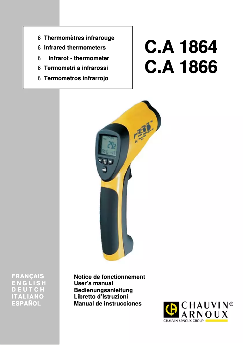 First page image of the manual for C.A 1864