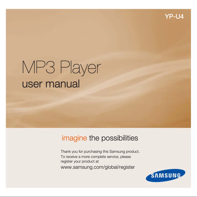 Page 1 de la notice Manuel utilisateur Samsung YP-U4JAB
