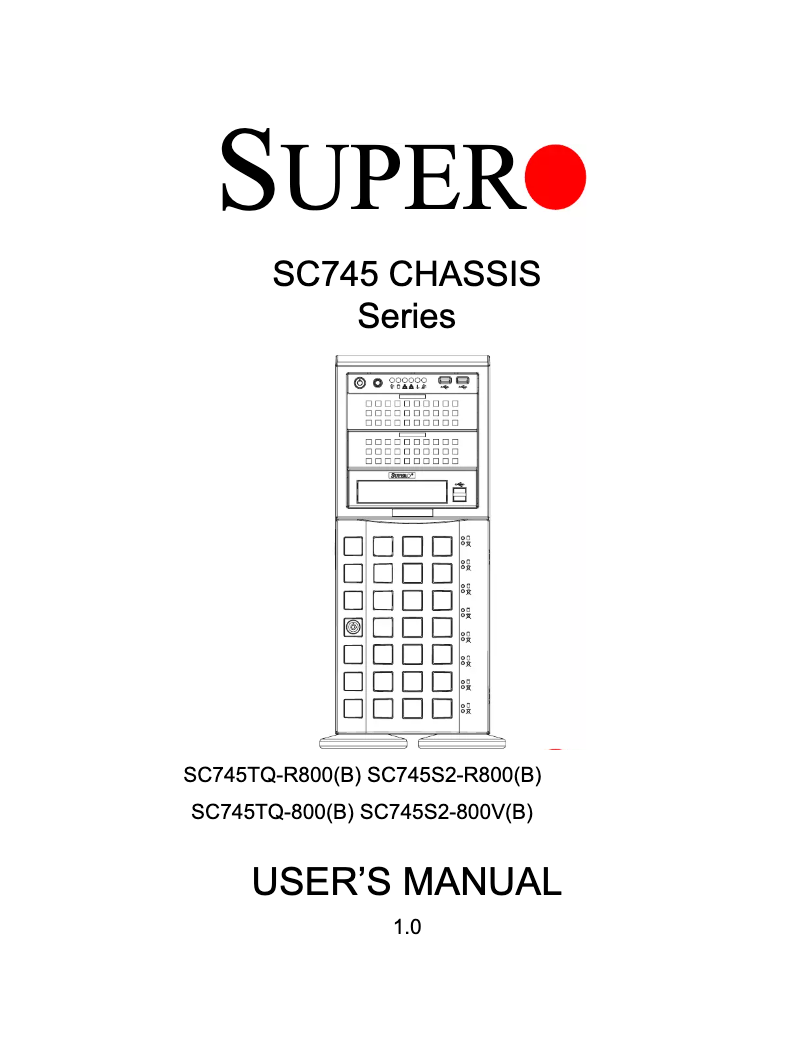 Page 1 de la notice Manuel utilisateur Supermicro SuperChassis SC745
