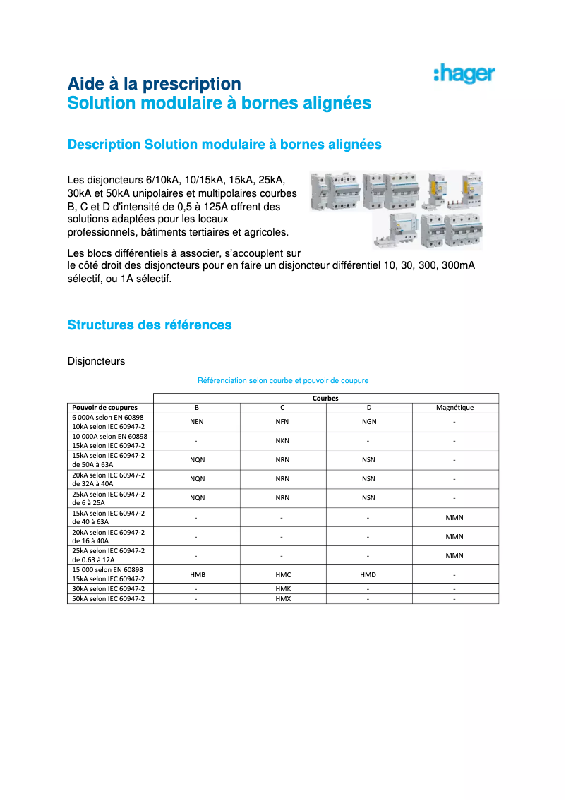 Page n°1 - Brochure Hager BDC280E