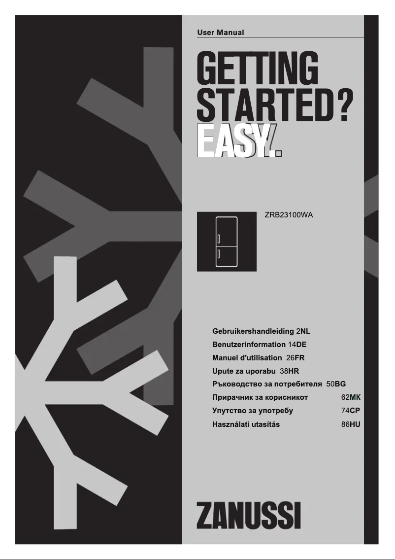 Image de la première page du manuel de l'appareil ZRB23100WA
