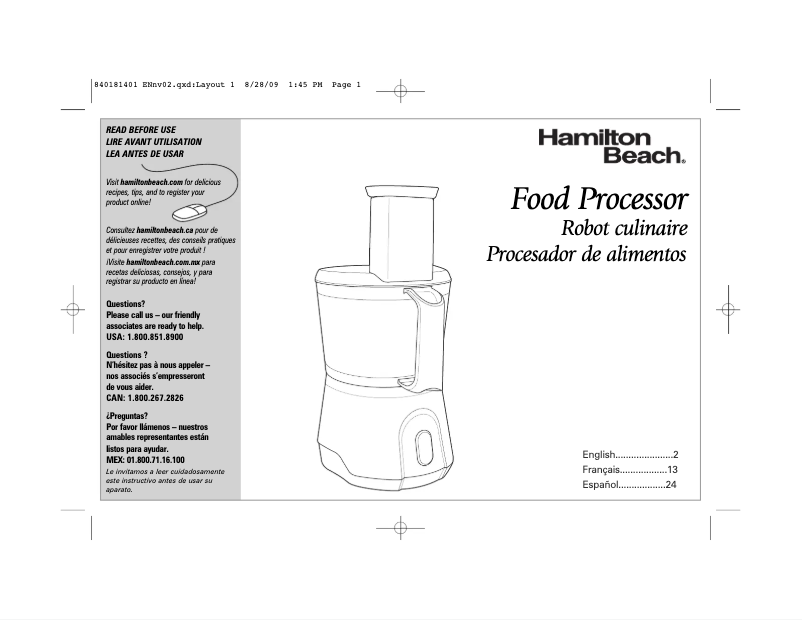 Image de la première page du manuel de l'appareil 70760