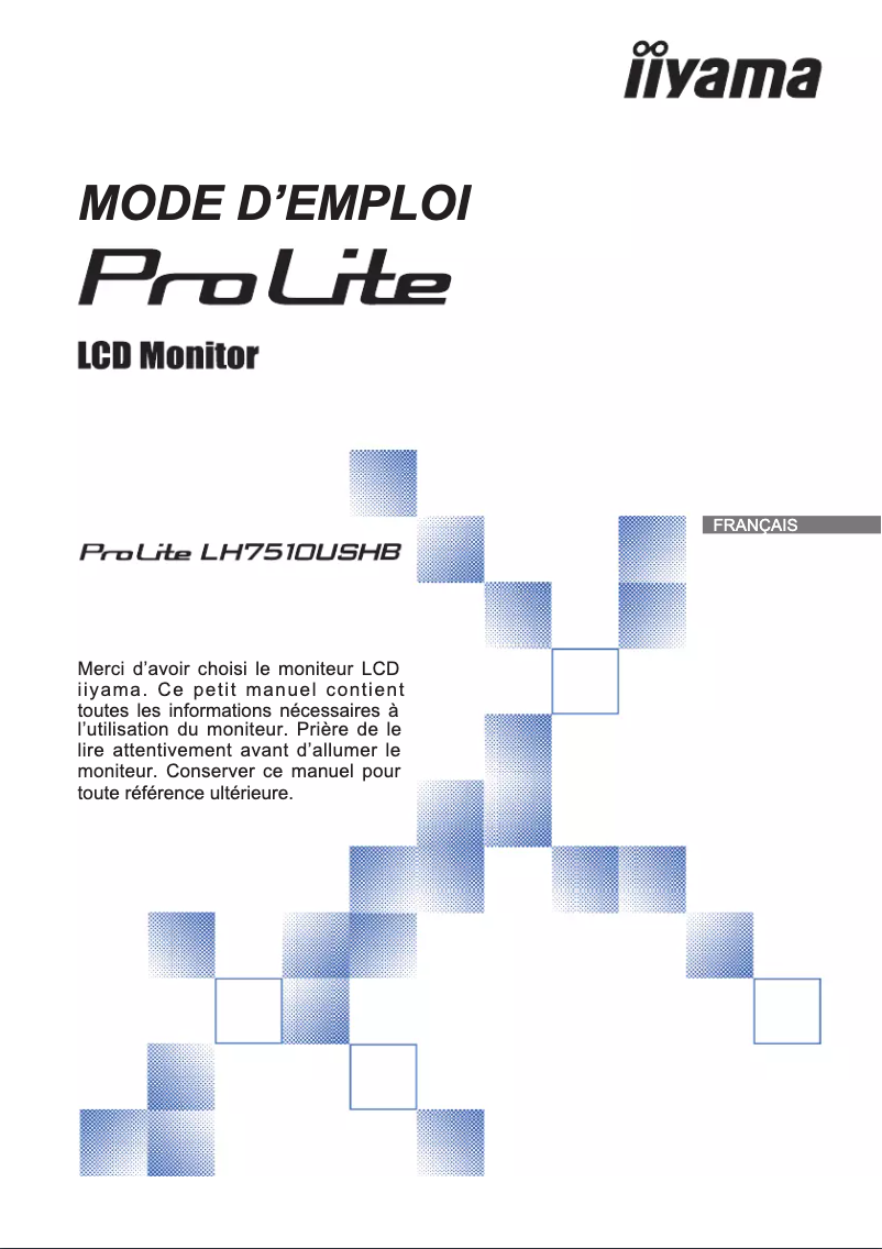 Page 1 de la notice Manuel utilisateur Iiyama ProLite LH7510USHB