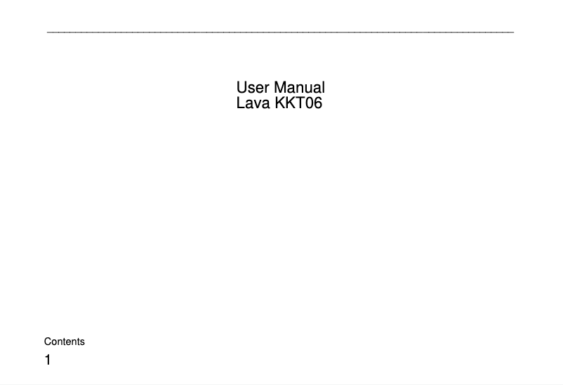 Page 1 de la notice Manuel utilisateur Lava KKT 06