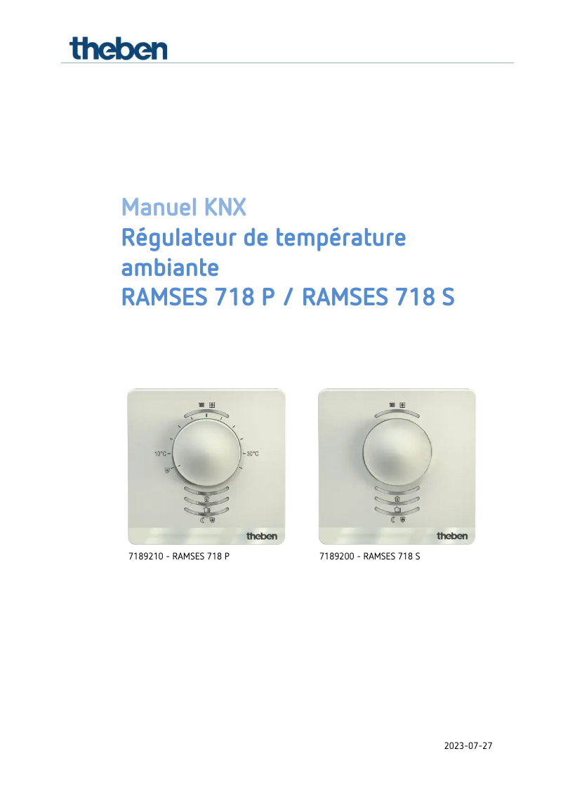 Page 1 de la notice Manuel utilisateur Theben RAMSES 718 S KNX