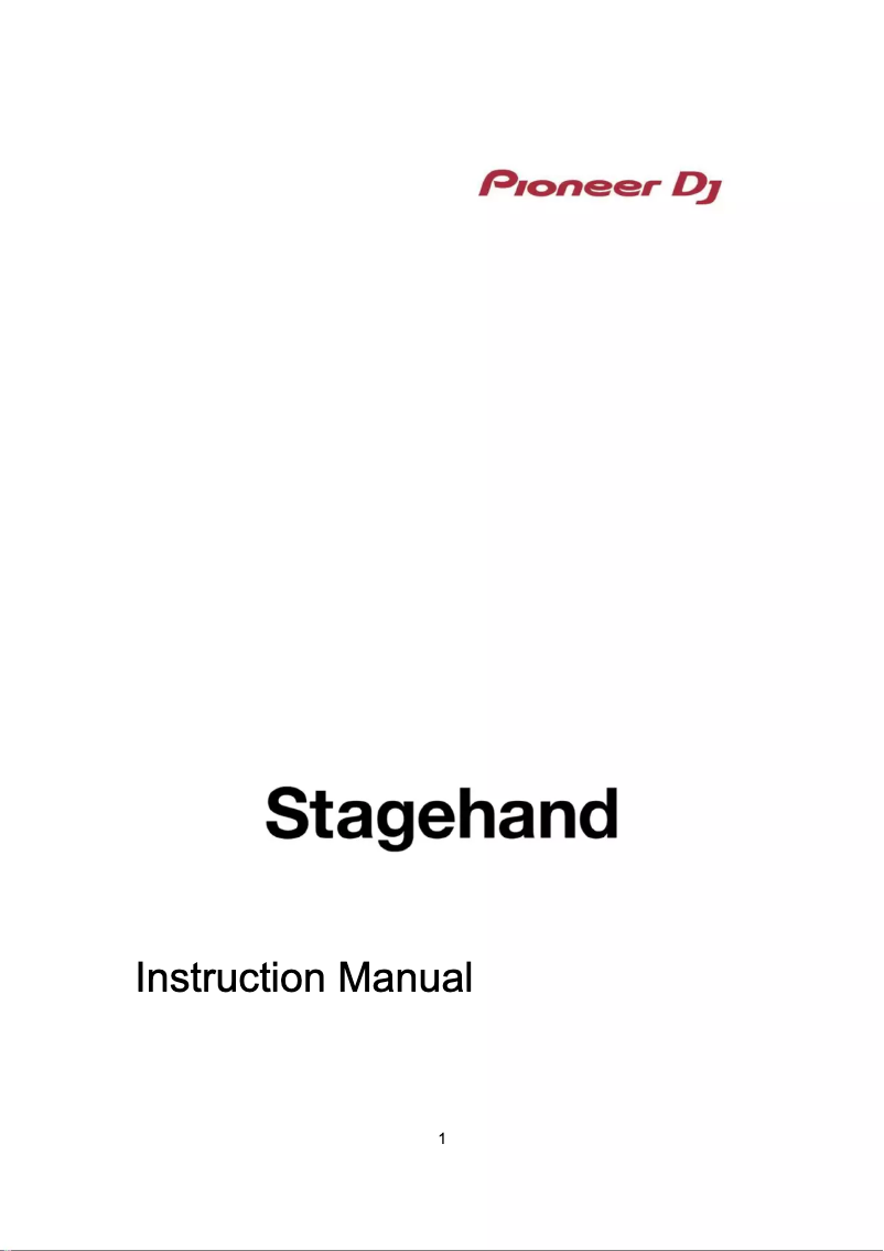 Page 1 de la notice Manuel utilisateur Pioneer Stagehand