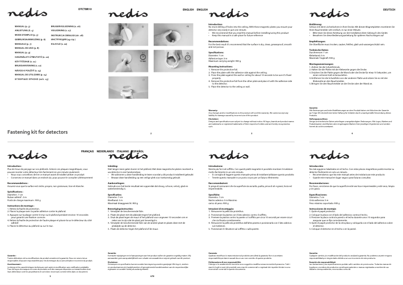 Page 1 de la notice Manuel utilisateur Nedis DTCTBR10