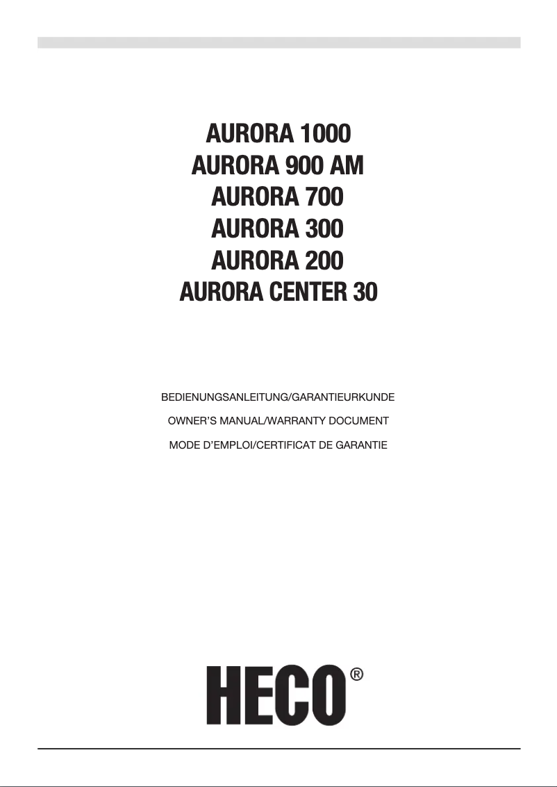 Image de la première page du manuel de l'appareil Aurora 900 AM