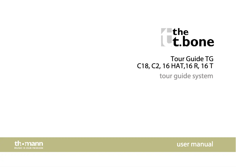 Page 1 de la notice Manuel utilisateur the t.bone Tour Guide TG C2